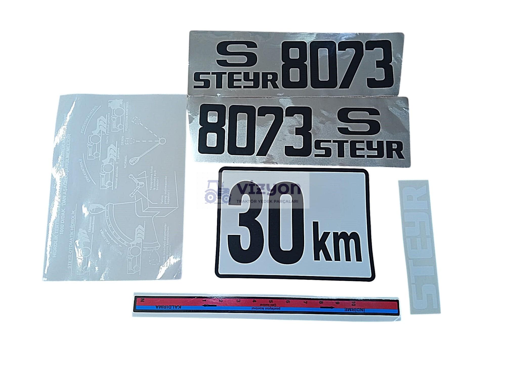 STEYR 8073 S TRAKTÖR YAN YAZI TAKIMI ( YAPIŞKANLI )